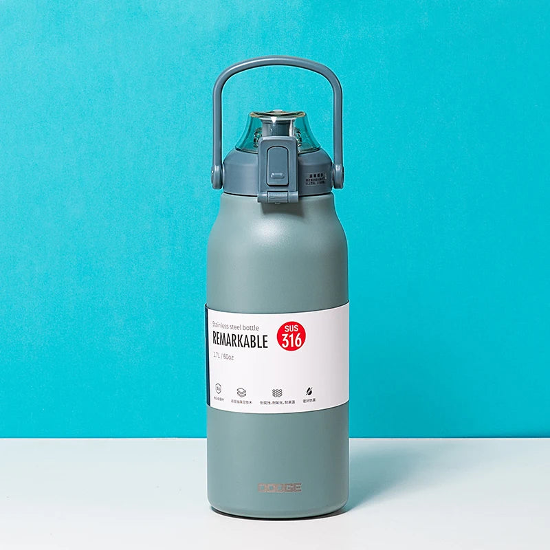 Tumbler Thermo Bottle Large Capacity With Straw Stainless Steel Thermal Water Bottle Cold and Hot Thermos Cup Vacuum Flask Gym