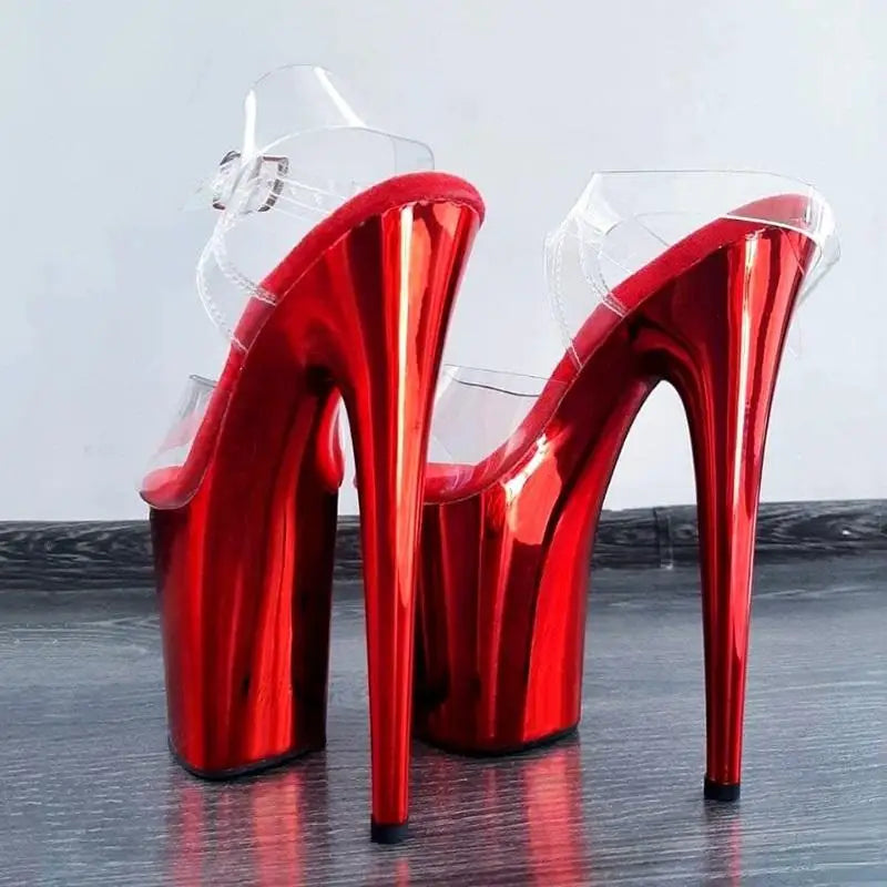 Platform Luminous Shoes 20cm Fetish Platform Sexy ShoesNew 8-inch High Heels pink Shiny Bridal Wedding Shoes