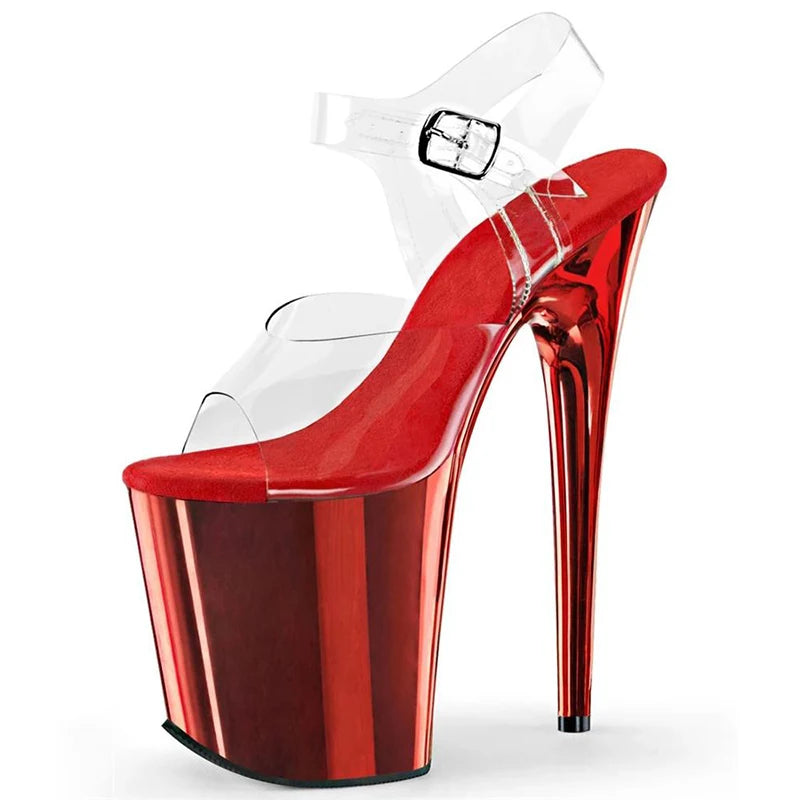 Platform Luminous Shoes 20cm Fetish Platform Sexy ShoesNew 8-inch High Heels pink Shiny Bridal Wedding Shoes
