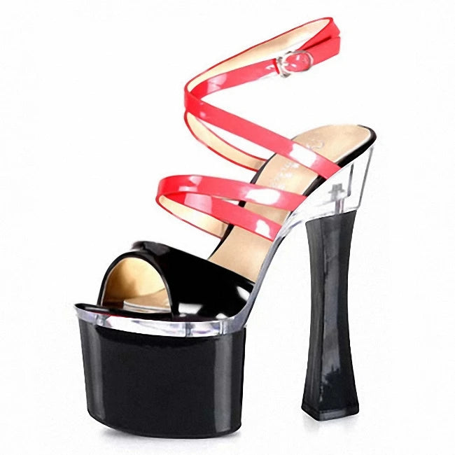 Women's Slope Boots 18cm Thin Heels Full Dress  Fetish Summer Slip on Toe Heels Women's Large Sandals Pole Dancing Strippers