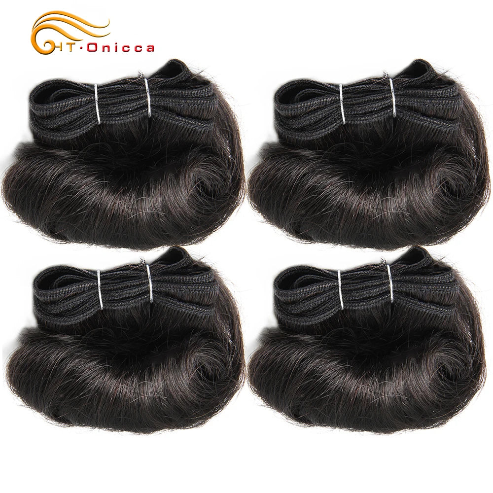 Brazilian Body Wave Bundles With Closure T Part Human Hair Closure with Bundles Short Body Wave Hair 4 Bundles With Closure