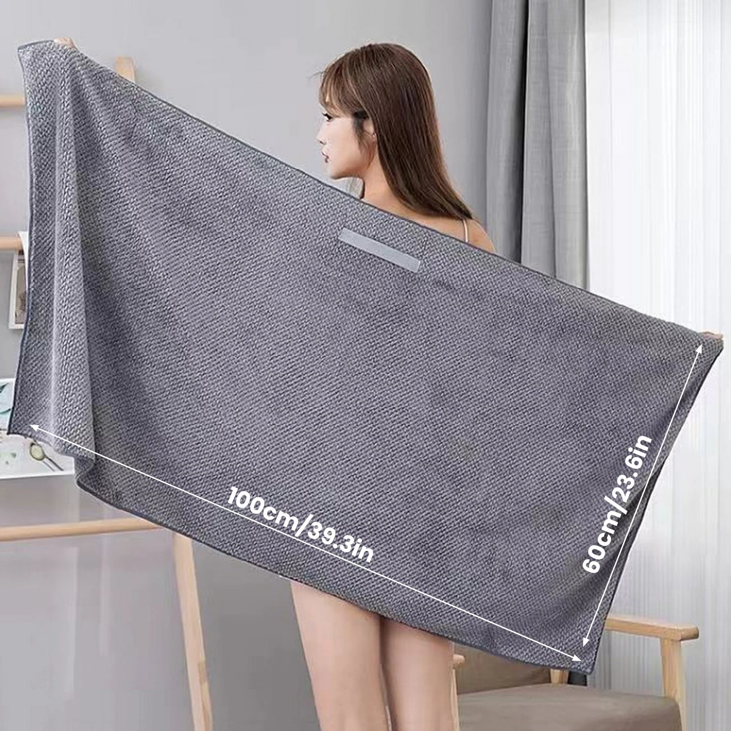 Large Microfiber Hair Towels Ultra Soft Hair Towel Wrap with Elastic Loop for Curly Hair Long & Short Hair