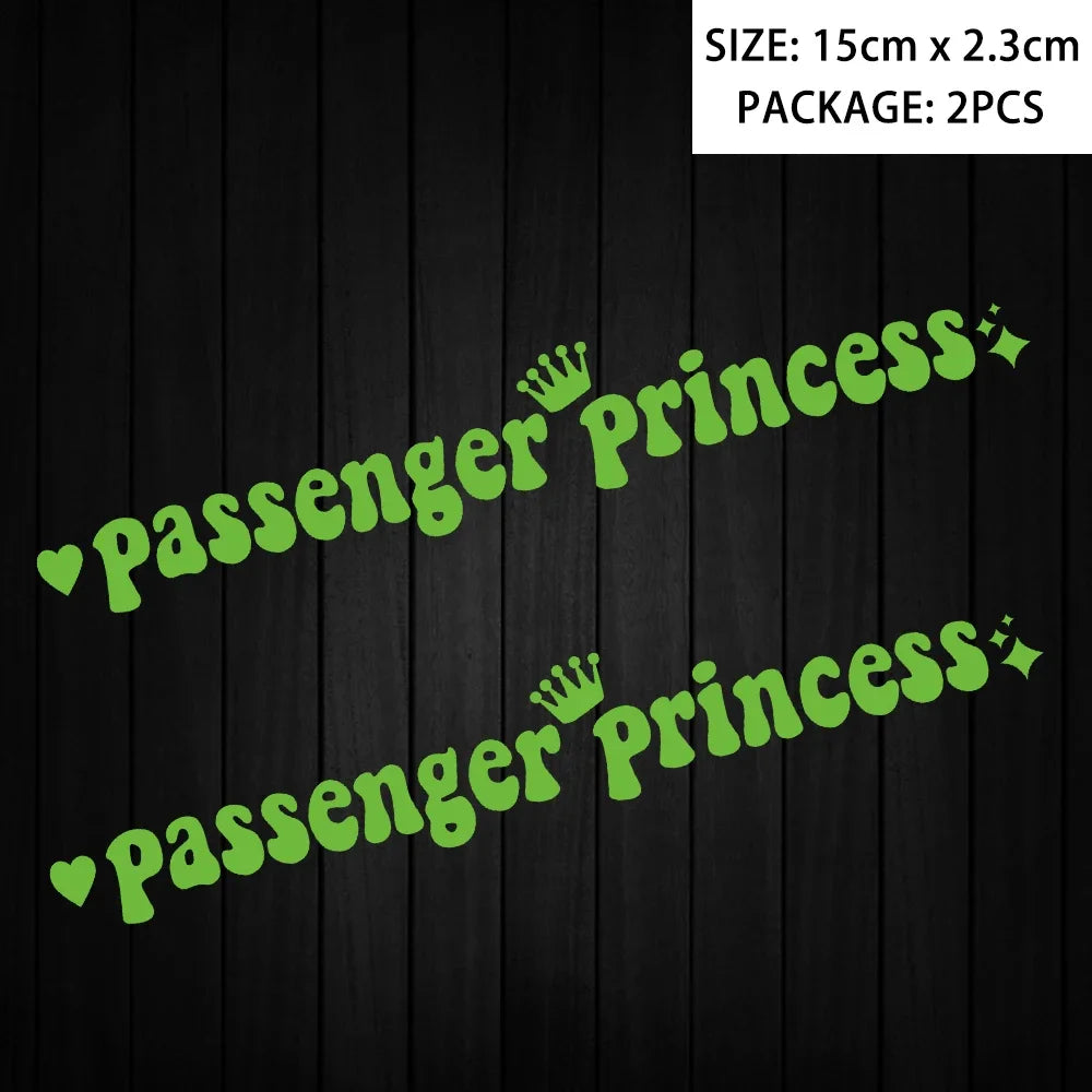 Passenger Princess Reflective Moto Stickers Decor Motorcycle Scooter Auto Body Head Windshield Tank Fender Accessories Decal