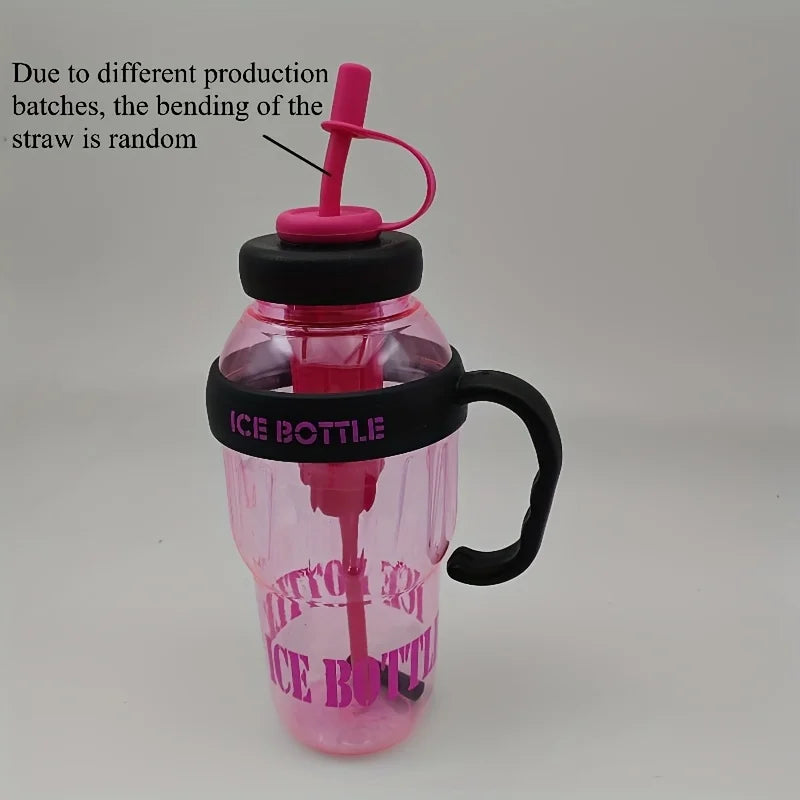 Trendy Oversized Tumbler - 32oz Summer Cup with Straw & Leakproof Lid - Cute Lucky Print Design for Travel, Beach & Outdoor