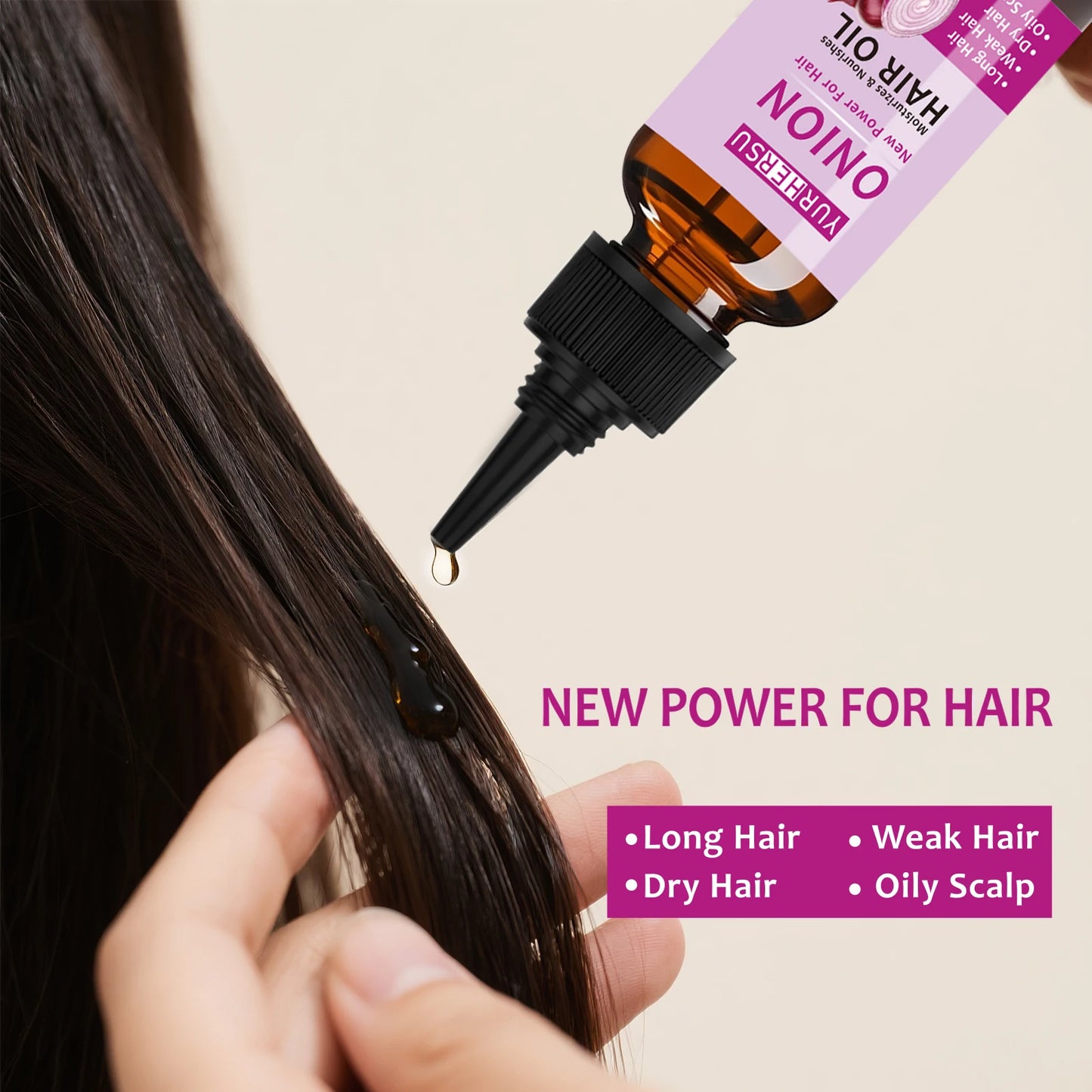 Onion Hair Oil for Growth, Stops Baldness, Promotes Healthy & Shiny Hair, 100% Pure Natural Hair Care Treatment