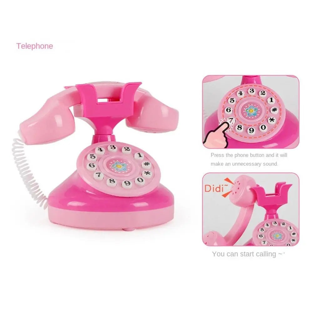 Children's Simulated Kitchen Play House Small Appliances Refrigerator Microwave Hair Dryer Coffee Machine Electric Kettle Toys