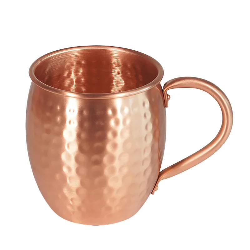 500ml 100% Copper Cups Pure Solid  Moscow Mule PURE Copper Mugs-Shaped 17oz Cocktail Cups Beer Milk Mug Drinkware