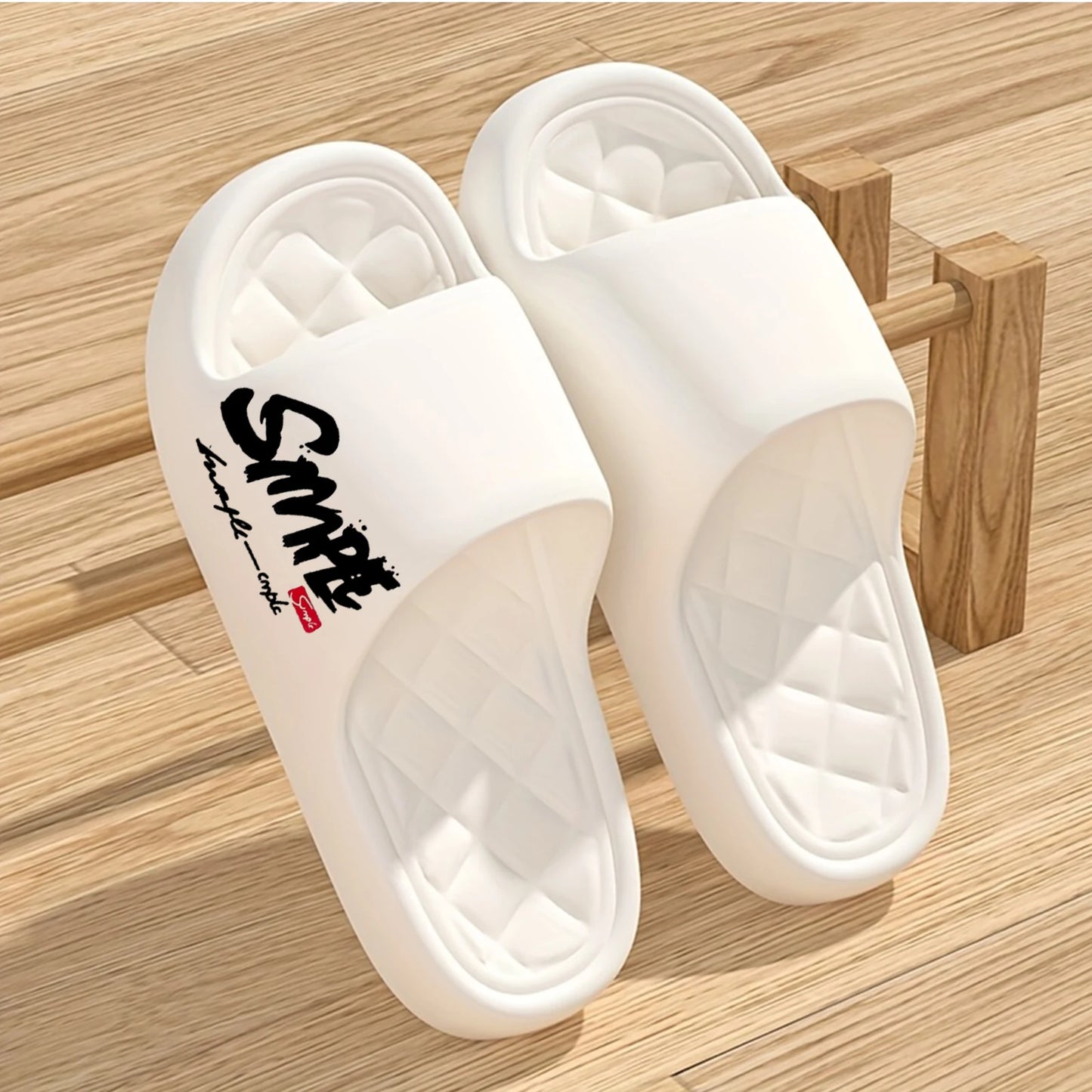Four-Season Men's Fashion Slippers, Waterproof, Non-Slip, Casual, Soft, Breathable Bathroom Slippers, Suitable for Bathroom, Swimming, Indoor Use