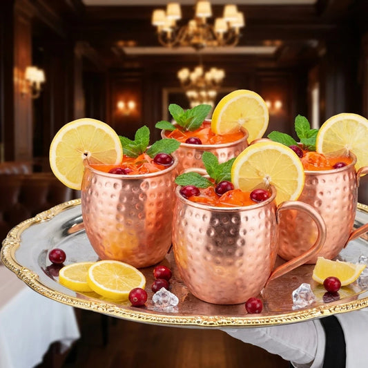 500ml 100% Copper Cups Pure Solid  Moscow Mule PURE Copper Mugs-Shaped 17oz Cocktail Cups Beer Milk Mug Drinkware