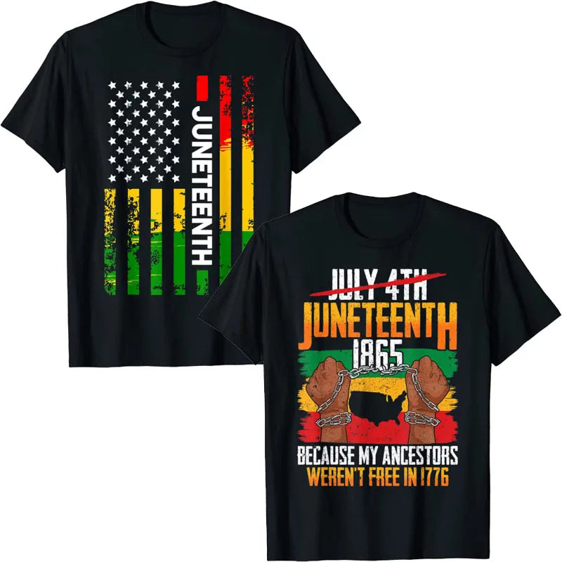 Juneteenth Blackity Heartbeat Black History African America T-Shirt Breaking Every Chain Since 1865 June 19 US Flag Tee Top