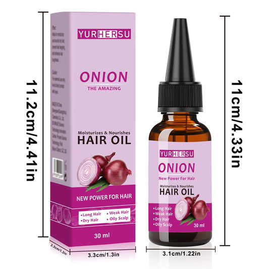Onion Hair Oil for Growth, Stops Baldness, Promotes Healthy & Shiny Hair, 100% Pure Natural Hair Care Treatment