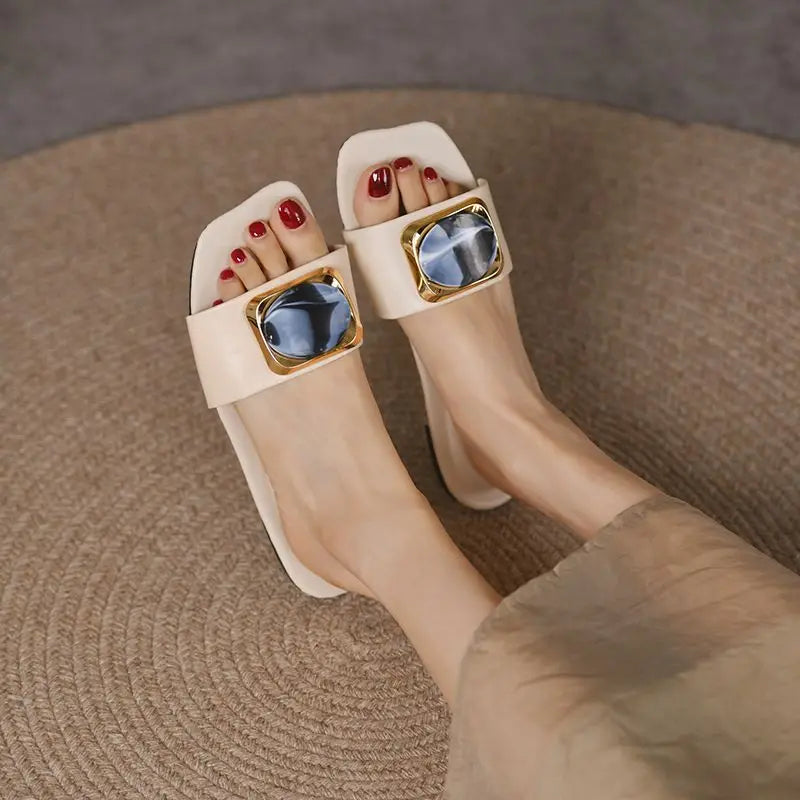 Slipper for Women 2023 Summer New Beach Shoes Slippers  Women Flat Non-slip Sandales Femmes été  Slides Women