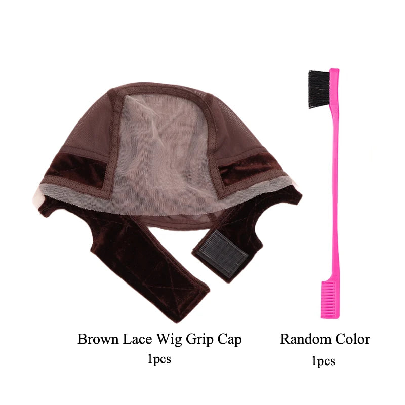 Female Headband Wig Cap Hd Lace Wig Cap For Wig Making U Part Wig Caps With Adjustable Velvet Wig Grip To Wear Wig Nude Hair Net