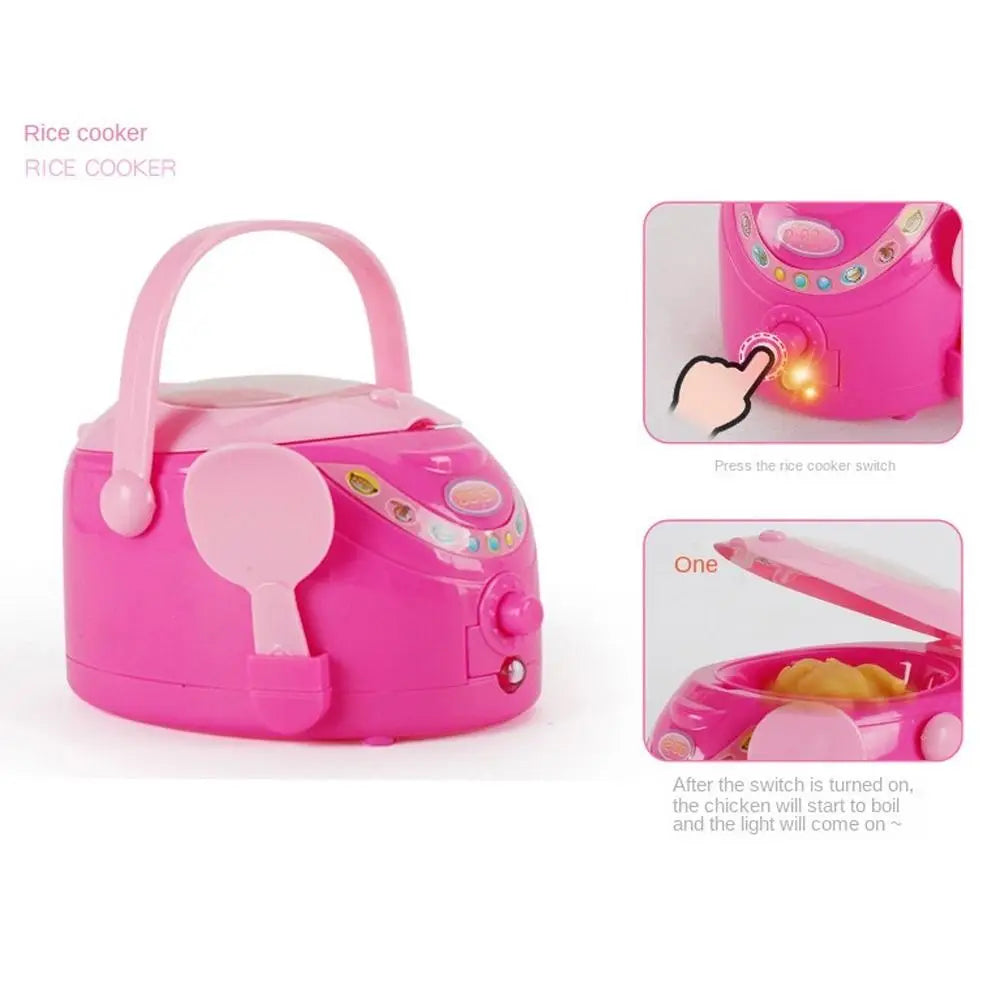 Children's Simulated Kitchen Play House Small Appliances Refrigerator Microwave Hair Dryer Coffee Machine Electric Kettle Toys