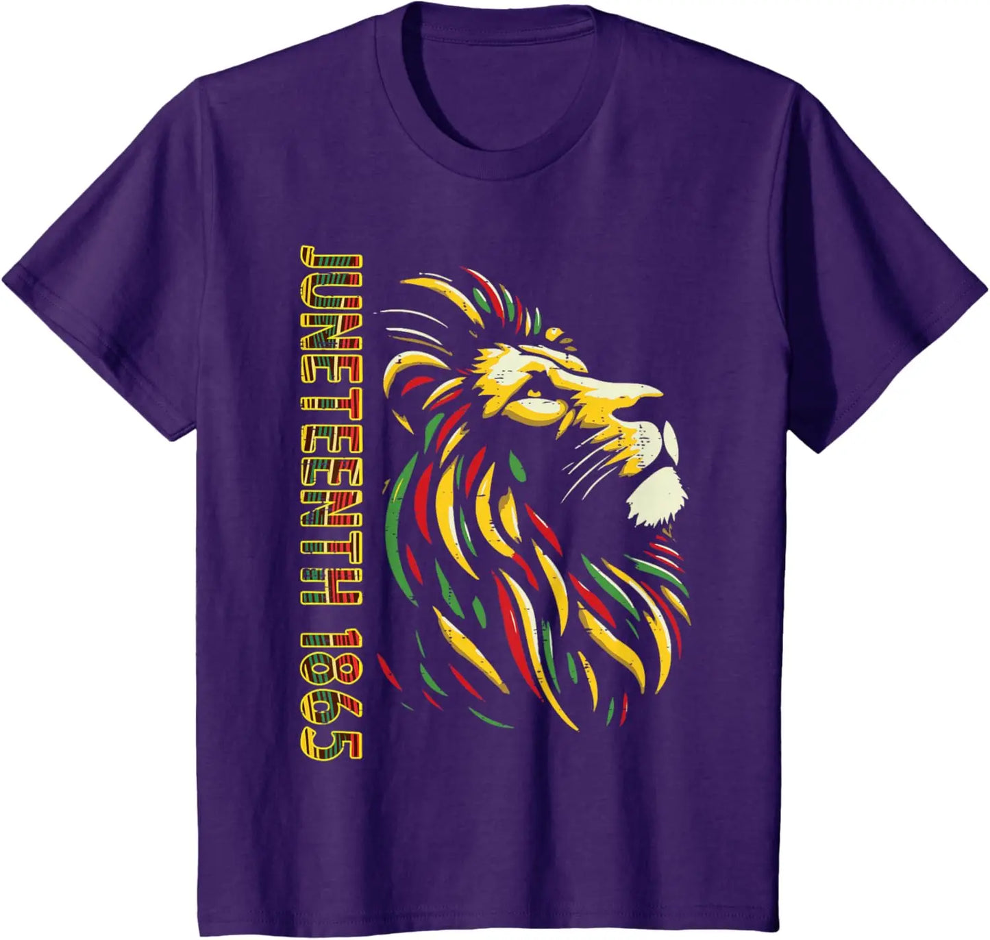 "Juneteenth 1865 African Lion" Freedom Celebration Graphic Tee Men Women Vintage June 19th T-shirts Gifts