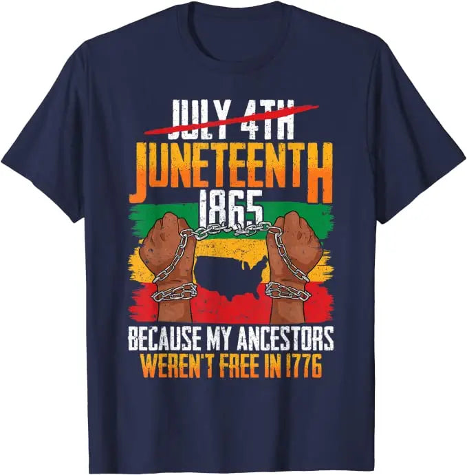 Juneteenth Blackity Heartbeat Black History African America T-Shirt Breaking Every Chain Since 1865 June 19 US Flag Tee Top