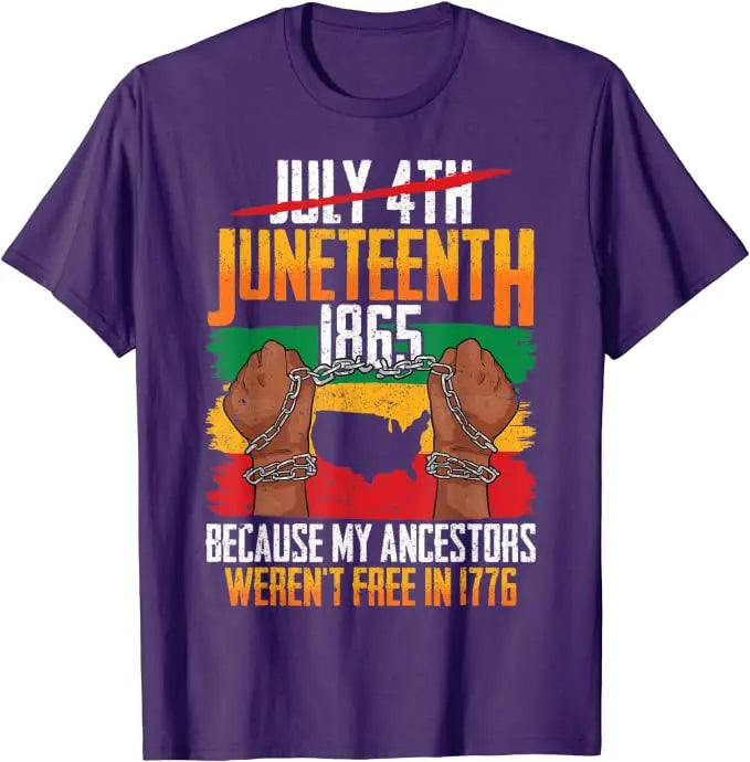 Juneteenth Blackity Heartbeat Black History African America T-Shirt Breaking Every Chain Since 1865 June 19 US Flag Tee Top