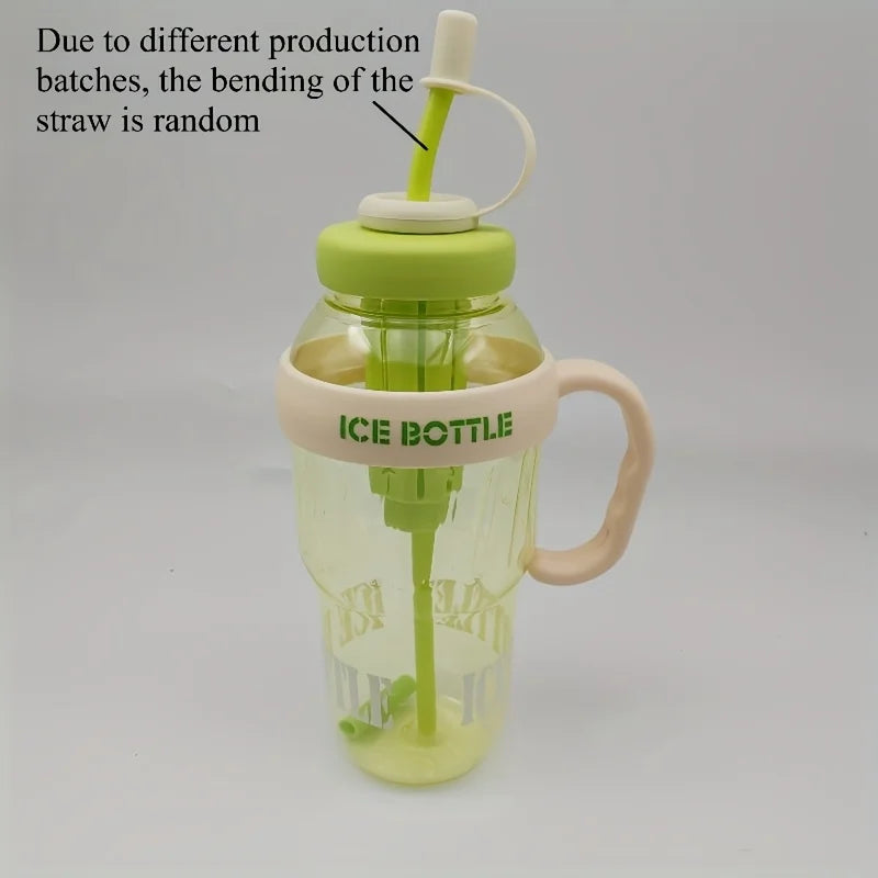 Trendy Oversized Tumbler - 32oz Summer Cup with Straw & Leakproof Lid - Cute Lucky Print Design for Travel, Beach & Outdoor