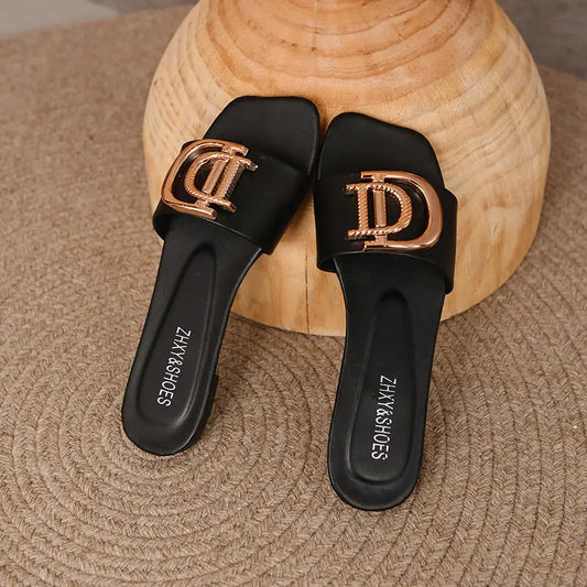 Slipper for Women 2023 Summer New Beach Shoes Slippers  Women Flat Non-slip Sandales Femmes été  Slides Women