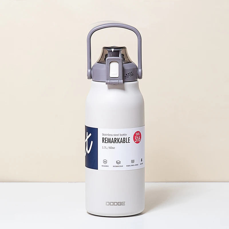 Tumbler Thermo Bottle Large Capacity With Straw Stainless Steel Thermal Water Bottle Cold and Hot Thermos Cup Vacuum Flask Gym