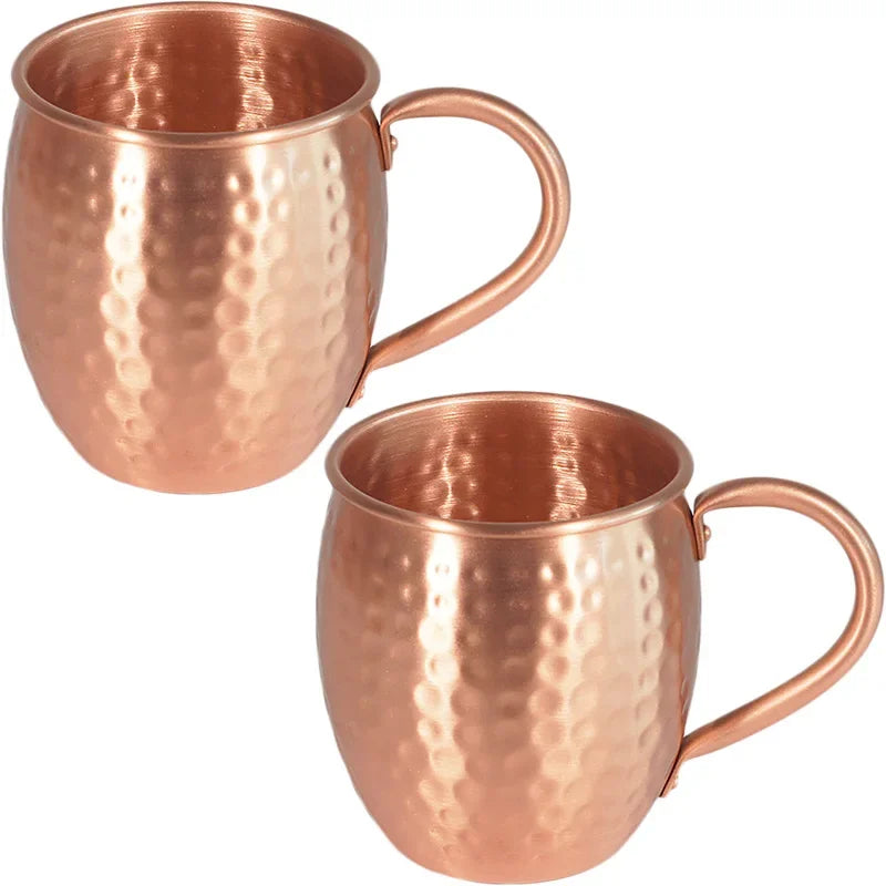 500ml 100% Copper Cups Pure Solid  Moscow Mule PURE Copper Mugs-Shaped 17oz Cocktail Cups Beer Milk Mug Drinkware