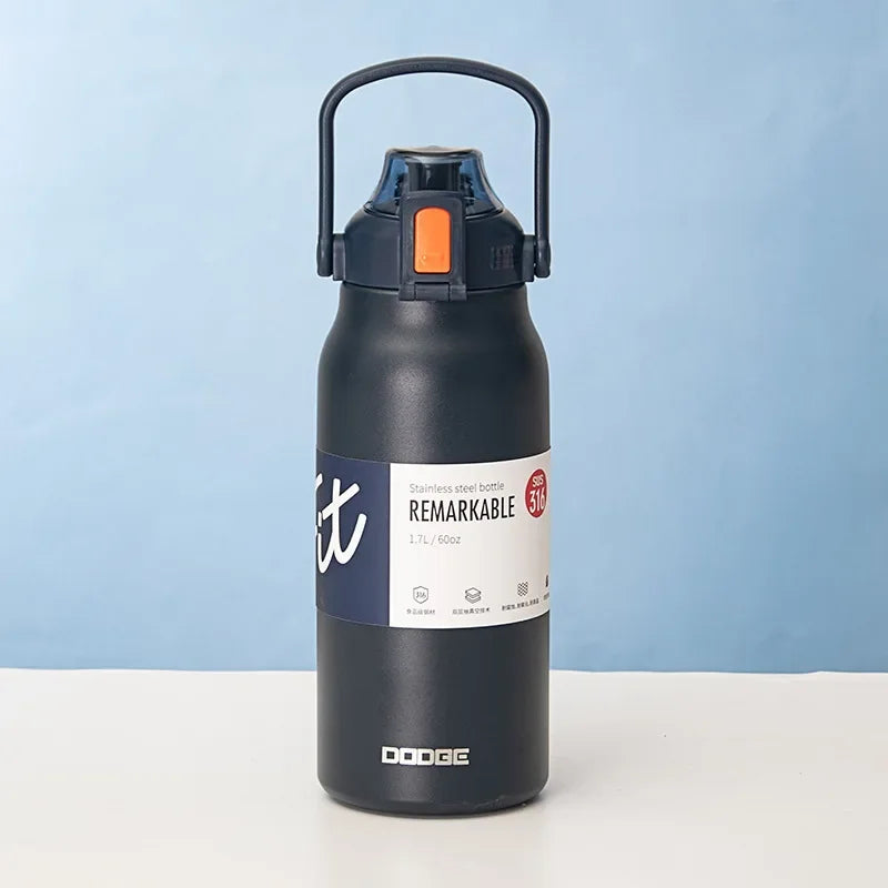 Tumbler Thermo Bottle Large Capacity With Straw Stainless Steel Thermal Water Bottle Cold and Hot Thermos Cup Vacuum Flask Gym