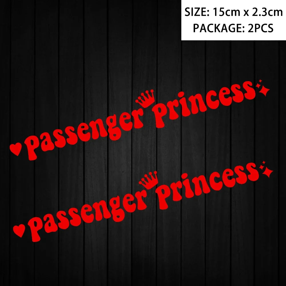 Passenger Princess Reflective Moto Stickers Decor Motorcycle Scooter Auto Body Head Windshield Tank Fender Accessories Decal