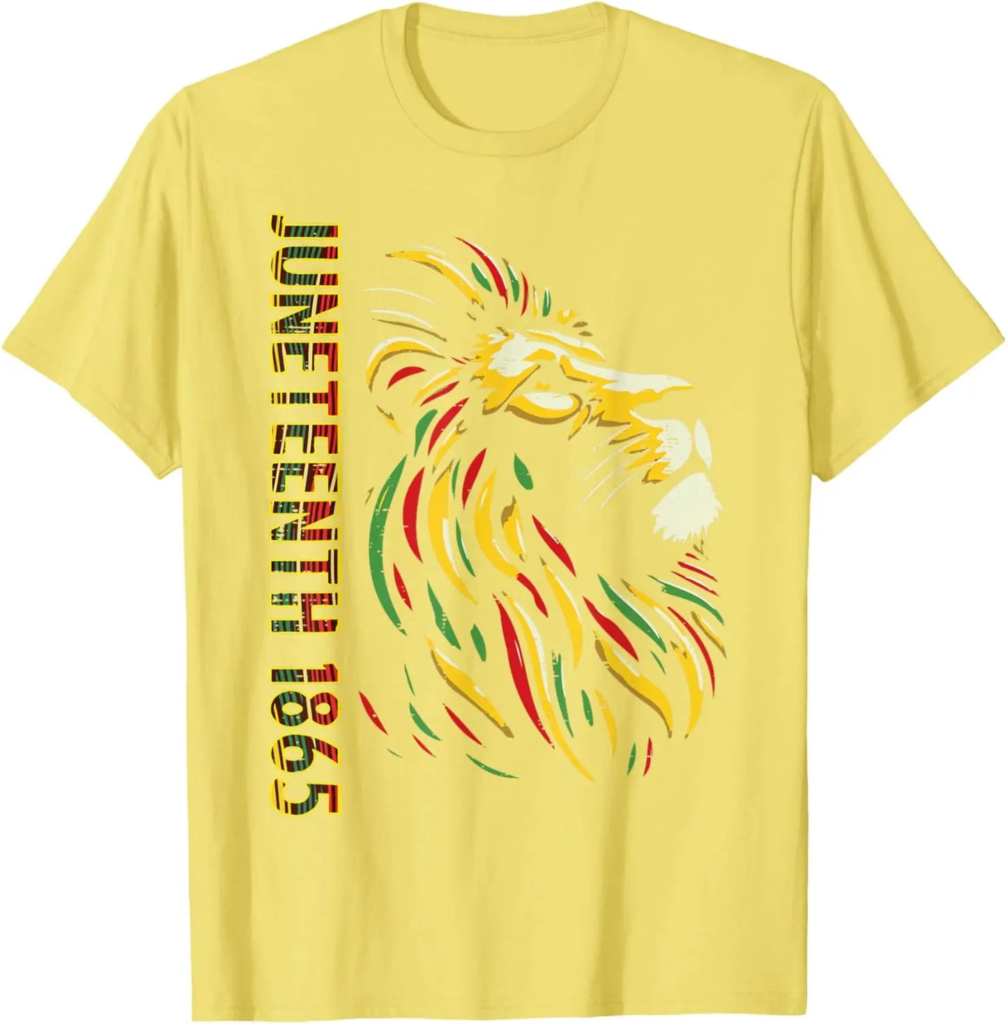 "Juneteenth 1865 African Lion" Freedom Celebration Graphic Tee Men Women Vintage June 19th T-shirts Gifts