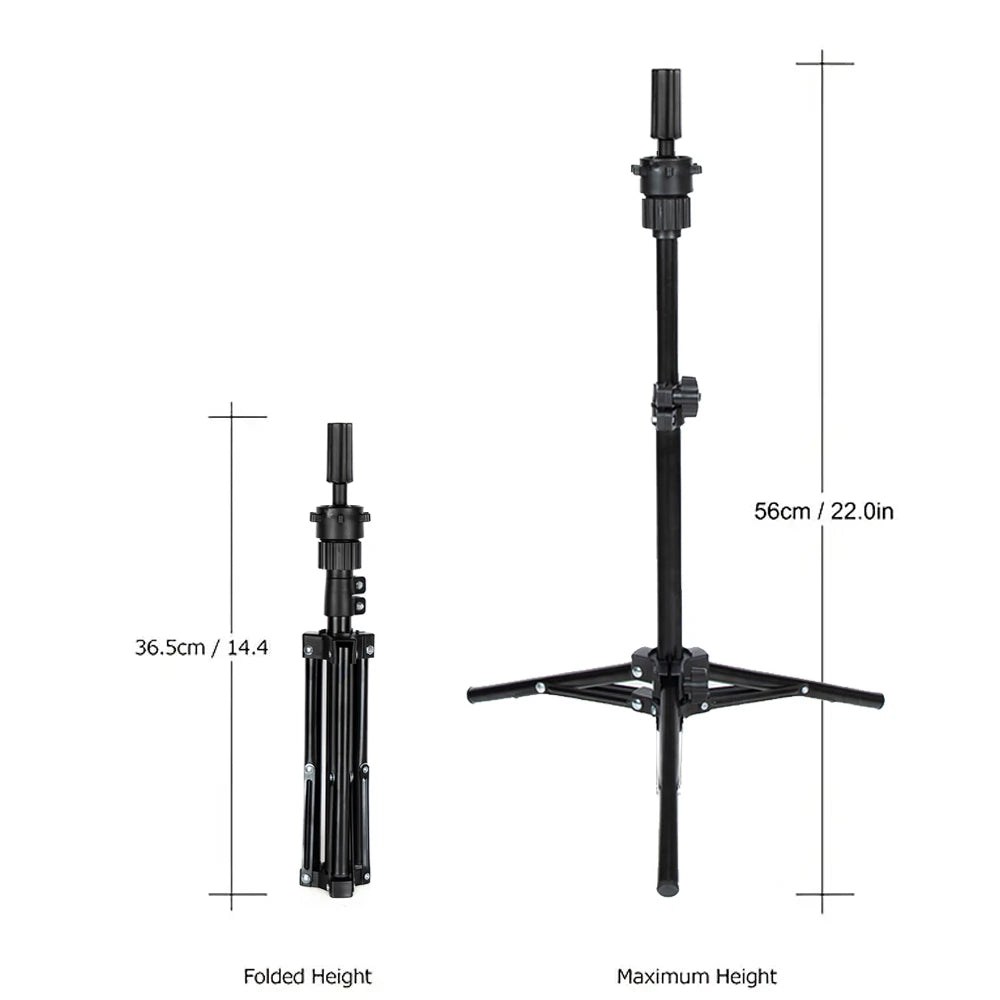 Wig Head Stand - Adjustable Mannequin Head Stand - Wig Stand Tripod for Cosmetology Hairdressing Training (Head Not Included)