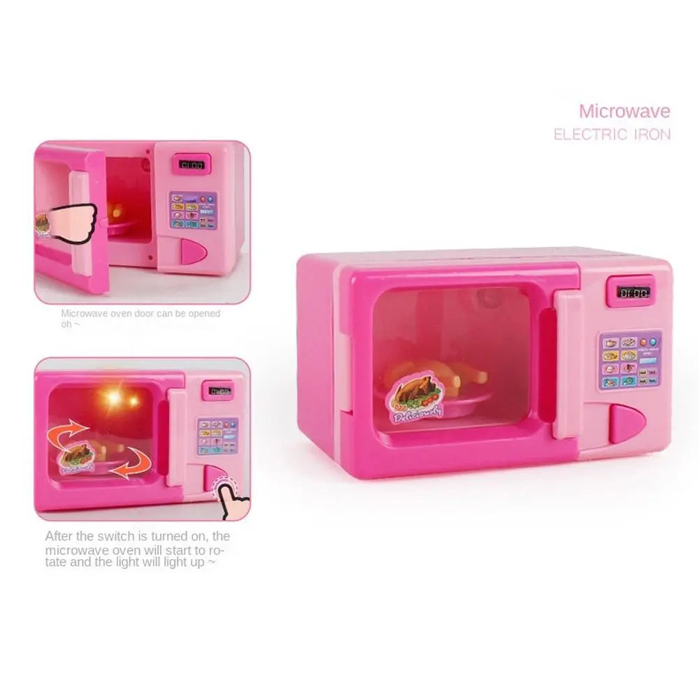 Children's Simulated Kitchen Play House Small Appliances Refrigerator Microwave Hair Dryer Coffee Machine Electric Kettle Toys