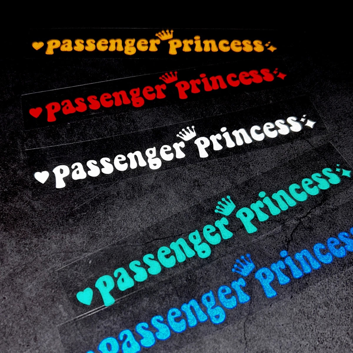 Passenger Princess Reflective Moto Stickers Decor Motorcycle Scooter Auto Body Head Windshield Tank Fender Accessories Decal