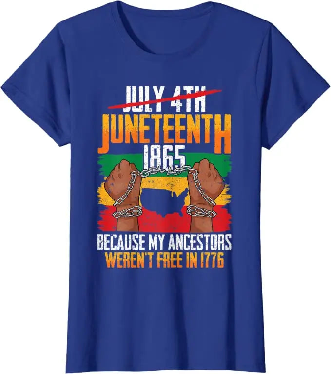 Juneteenth Blackity Heartbeat Black History African America T-Shirt Breaking Every Chain Since 1865 June 19 US Flag Tee Top