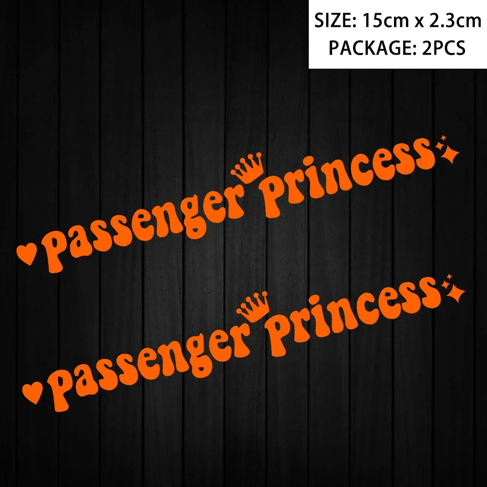 Passenger Princess Reflective Moto Stickers Decor Motorcycle Scooter Auto Body Head Windshield Tank Fender Accessories Decal