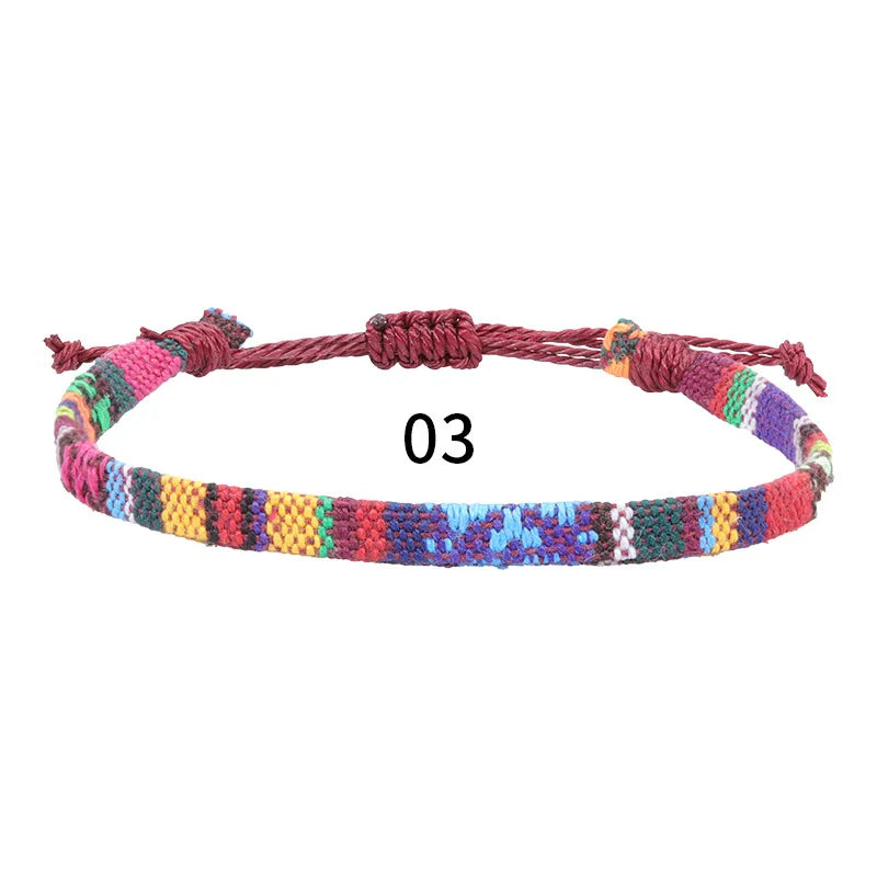Anklets For Women Woven Fabric Foot Leg Bracelet Men Handmade Rope Braid Knot Beach Barefoot Weave Ethnic Boho Adjustable Charm